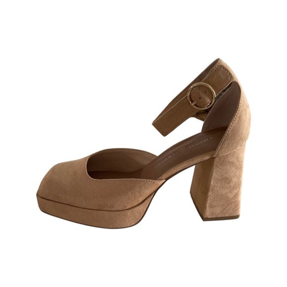 Chinese Laundry Tan Square Toe heels - Picture 2 of 3